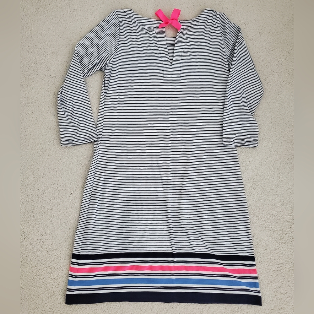 Lilly Pulitzer Noelle Dress in True Navy Bayside Stripe Engineered szS - Picture 2 of 16